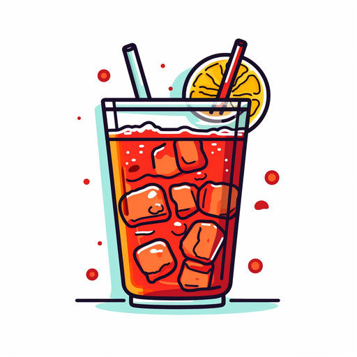 Soda clipart in Minimalist style, on white background