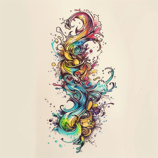 Aquarius water bearer flat tattoo sketch