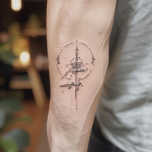 Adorable small tattoos in the style of Peter Jackson with Elvish script