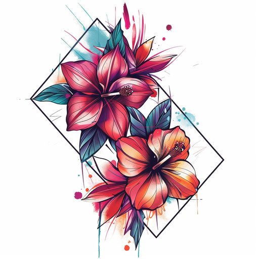 Detailed Hibiscus Tattoo Kit