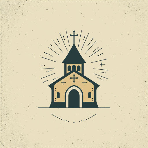 Retro church logo with elegant fonts and a muted palette