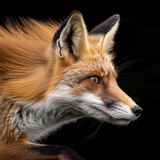 Red fox in motion, energetic and lively