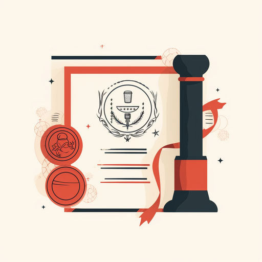 Minimalist diploma on white background