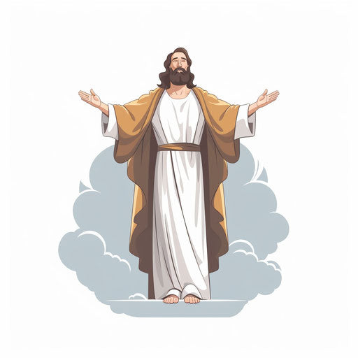God clipart in Minimalist style on white background