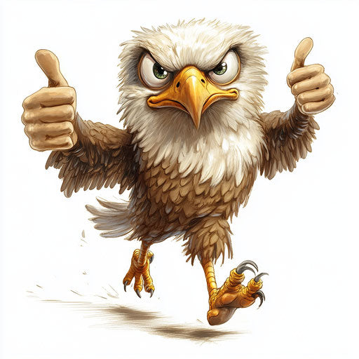 Flexible Eagle Caricature Clipart Files for Diverse Media
