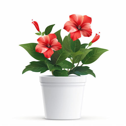 Realistic flower pot clipart on white background with modern aesthetic