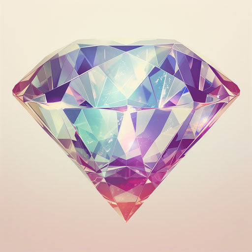 Diamond illustration with random background and vintage filter