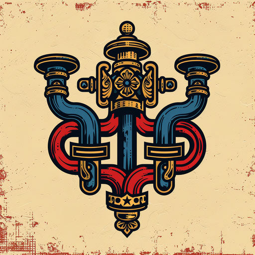 Classic emblem plumbing logo on a heritage background