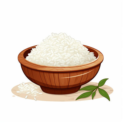Minimalist rice illustration on white background