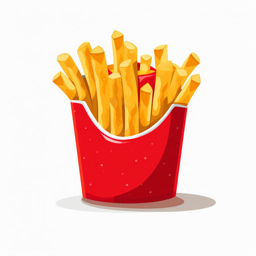 Minimalist style french fries clipart on white background