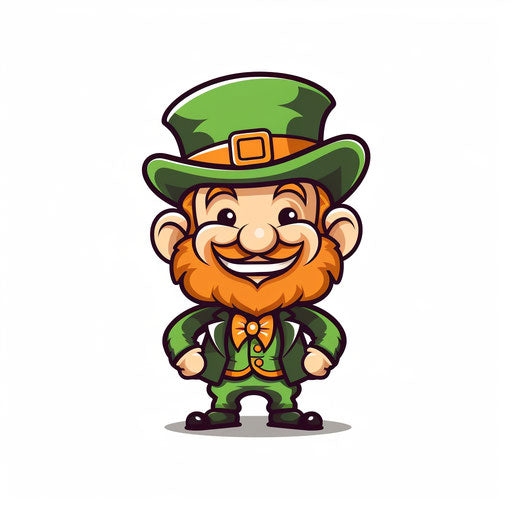 Minimalist style leprechaun clipart on white background