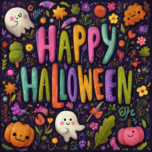 Vibrant illustration of a cheerful Halloween theme