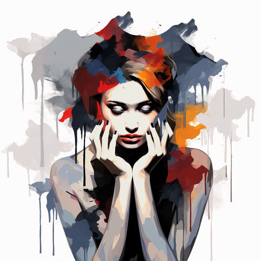 Feelings clipart in the style of Chiaroscuro Art, on a white background