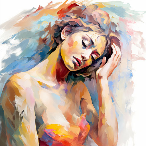 Emotions illustrations in the style of Impressionistic Art on white background