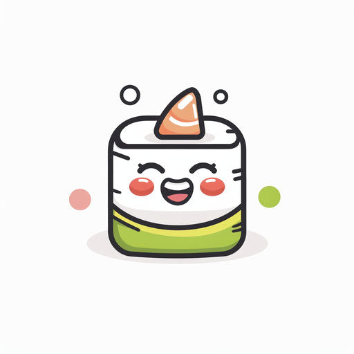 Cute minimalist emoji sushi roll