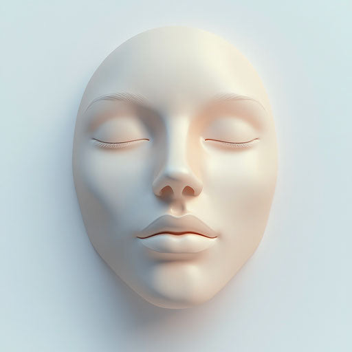 3D Face Mask on flat white background