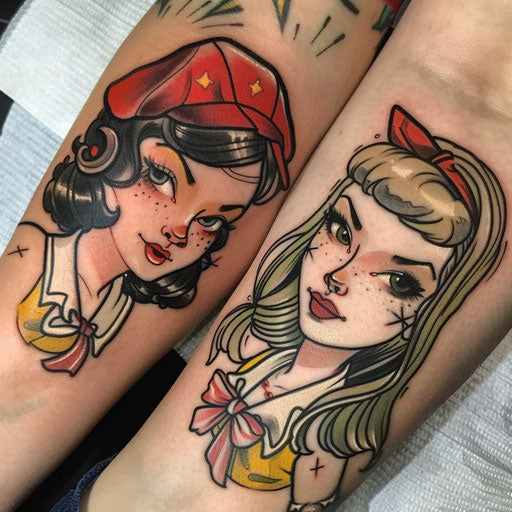 Comic book mother-daughter tattoos, Ramos-inspired