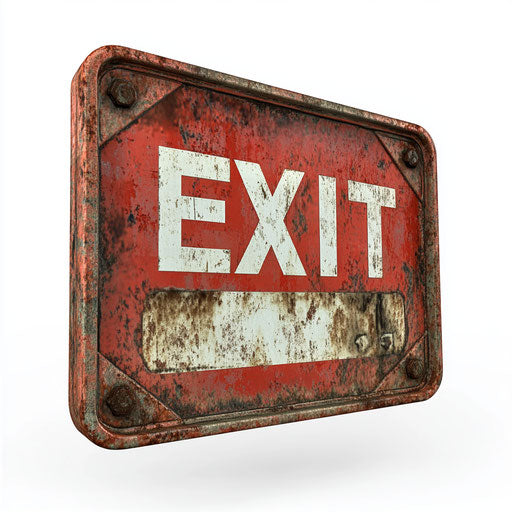 Emergency Exit Sign on Transportation in Photo Realistic Clipart