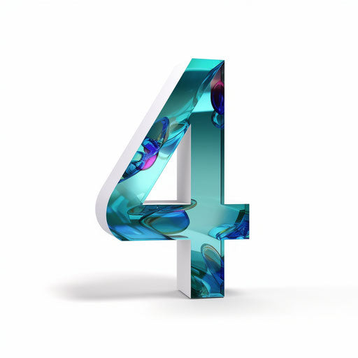 Minimalist number 4 clipart on a white background