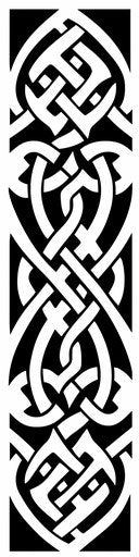 Black and white tribal pattern on white background, celtic art style