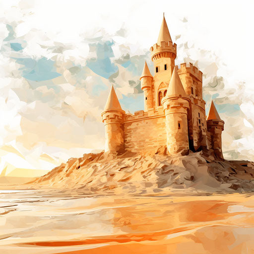 Sandcastle in the style of Impressionistic Art