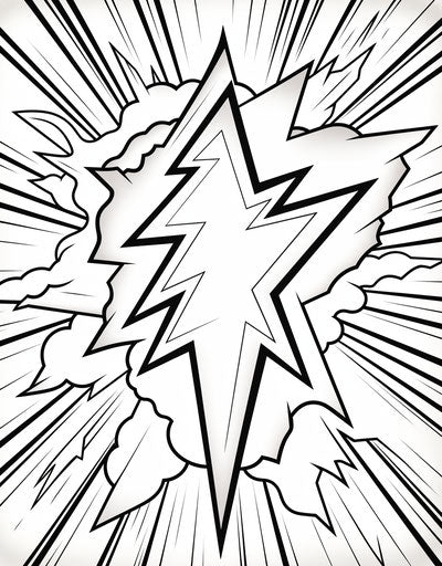Lightning bolt coloring page for kids