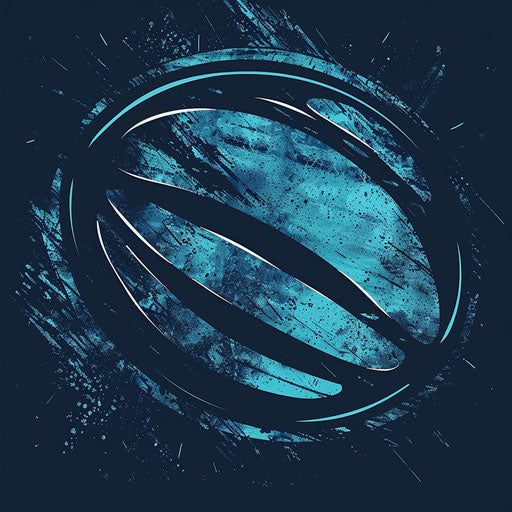 Football logo design in navy and cyan with a textured background