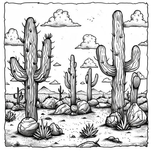 Fun Cactus Coloring Page . Coloring Sheets for Everyone