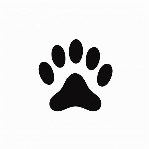 Dog paw print clip art in Minimalist style on white background