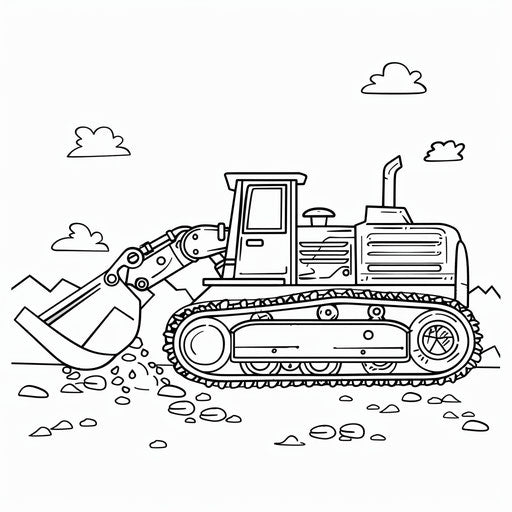 Bulldozer carrying gravel