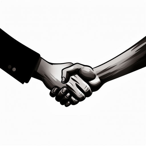 Handshake clipart in Minimalist style, on white background