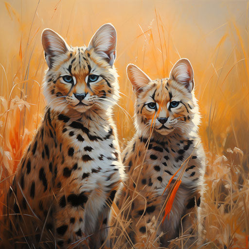 Two serval cats