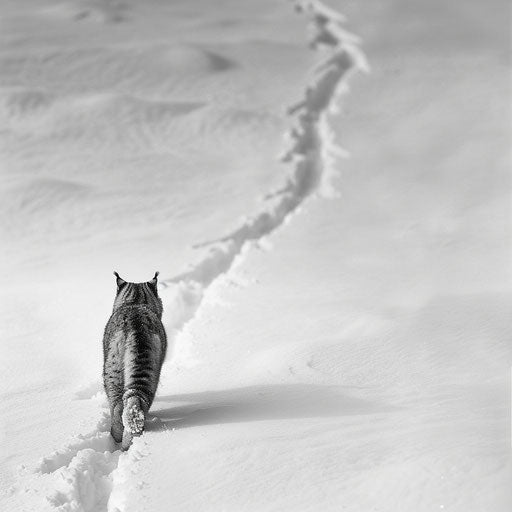 Lynx tracks in fresh snow