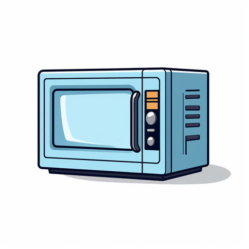 Microwave in minimalist style on white background