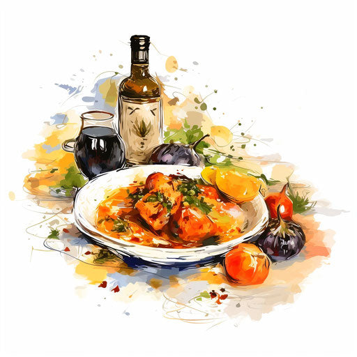 Recipe illustration in the style of Impressionistic Art