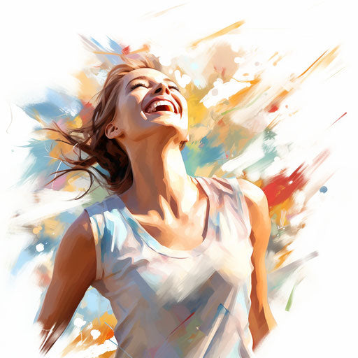Joy clipart in the style of Impressionistic Art, on a white background