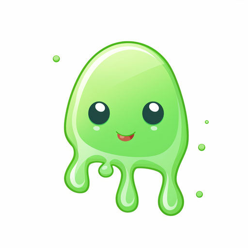 Minimalist style image of slime, on white background