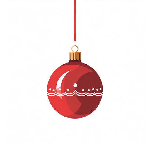 Minimalist Christmas ornament clipart on white background