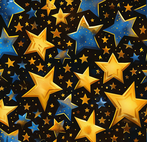 Golden stars with blue stars