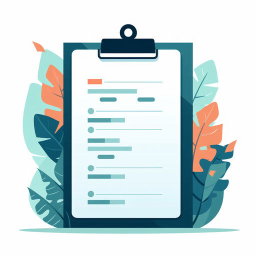 Minimalist checklist illustration on white background