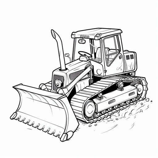 Bulldozer outline for easy coloring
