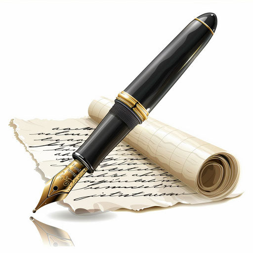 Photo realistic handwriting clipart with flat white background