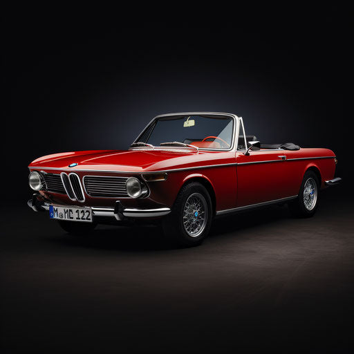 Classic convertible BMW car with the top down