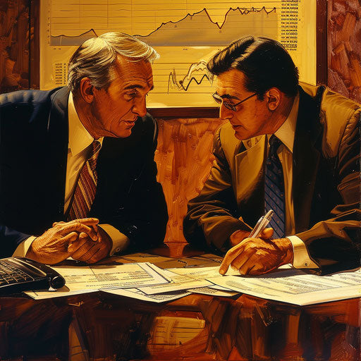 Professional high stakes investment meeting