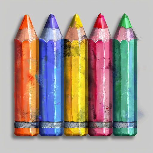 Crayon box clipart with realistic metallic background