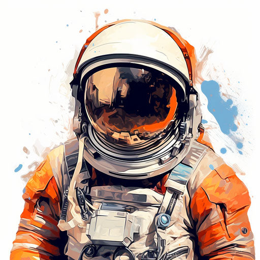 Astronaut in Oil Painting Style on White Background