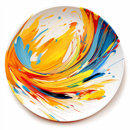 Plate clipart in the style of Impressionistic Art