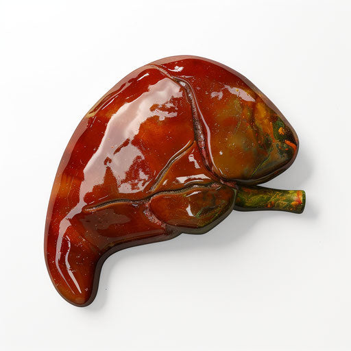 Photo realistic liver clipart with flat white background