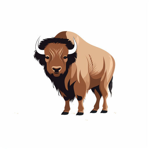 Minimalist-style buffalo clipart on white background
