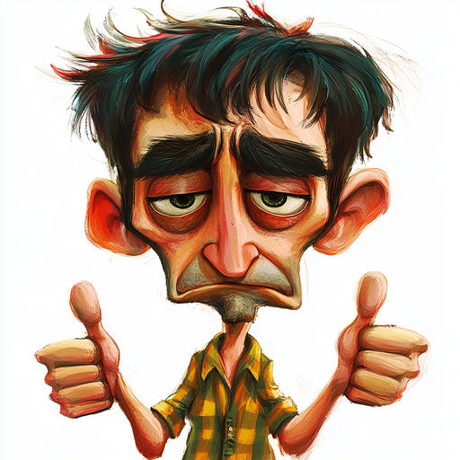 Humorous caricature of a yay caricature clipart with human characteristics